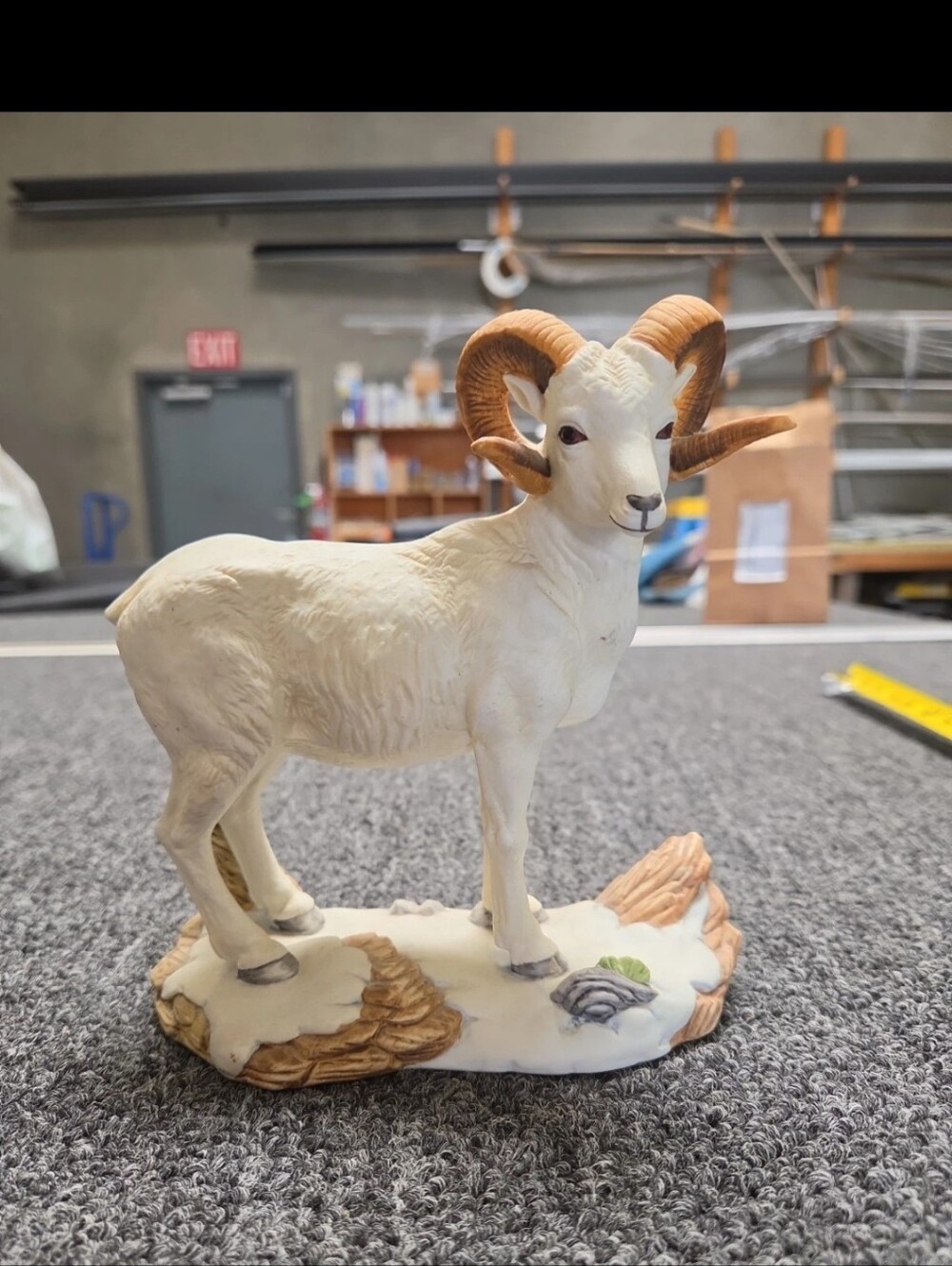 Ram Sheep Figurine Ceramic 6''